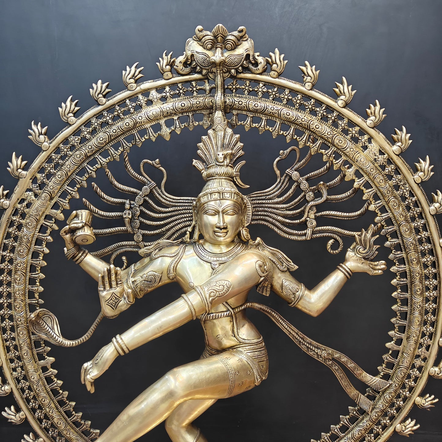 Brass Dancing Shiva as Nataraja Statue Antique Finish 3 Feet