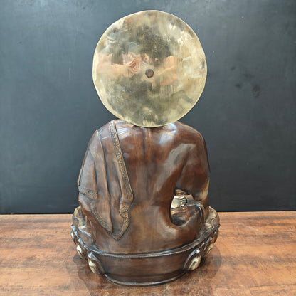 Brass Large Blessing Buddha Statue Antique Finish 3 Feet by vendor-unknown - Buddha (View 7)