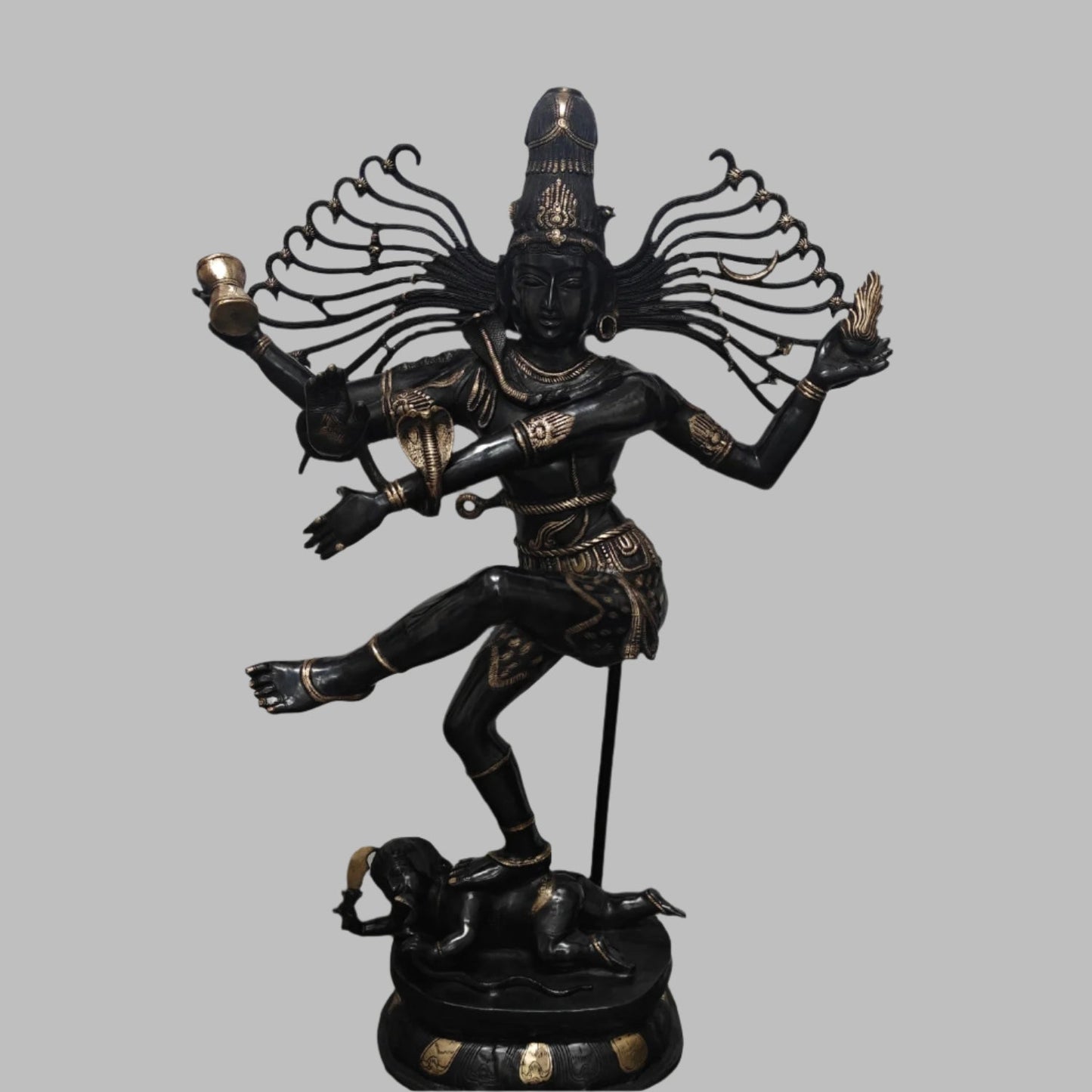 Brass Large Nataraja Statue Dancing Shiva Black Patina Finish 5 Feet
