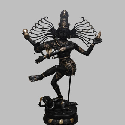 Brass Large Nataraja Statue Dancing Shiva Black Patina Finish 5 Feet by vendor-unknown - Hindu Gods (View 4)