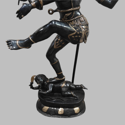 Brass Large Nataraja Statue Dancing Shiva Black Patina Finish 5 Feet by vendor-unknown - Hindu Gods (View 6)