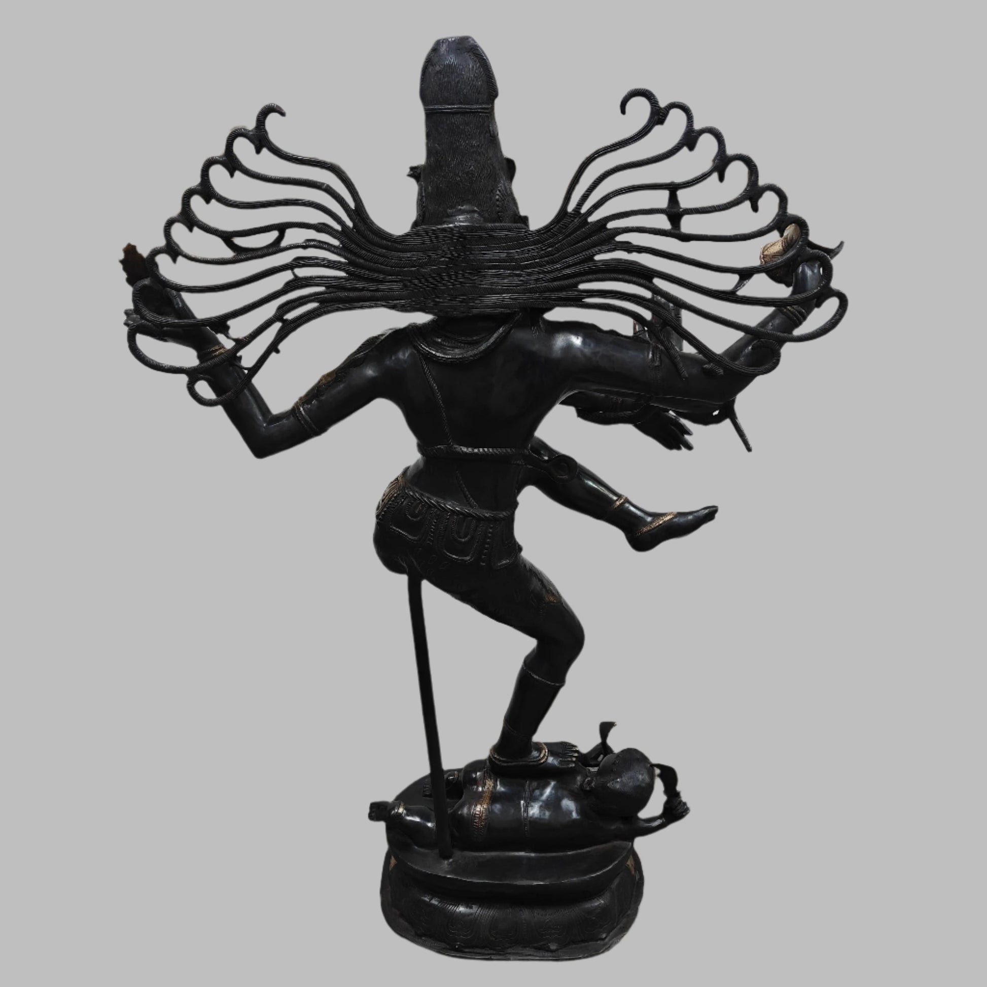 Brass Large Nataraja Statue Dancing Shiva Black Patina Finish 5 Feet - Image 7