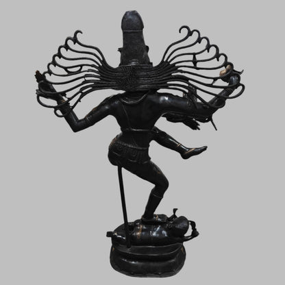 Brass Large Nataraja Statue Dancing Shiva Black Patina Finish 5 Feet by vendor-unknown - Hindu Gods (View 7)