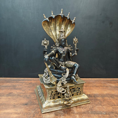 Brass Large Exclusive Vishnu Idol Black Patina Finish 2.5 Feet by vendor-unknown - Hindu Gods (View 5)