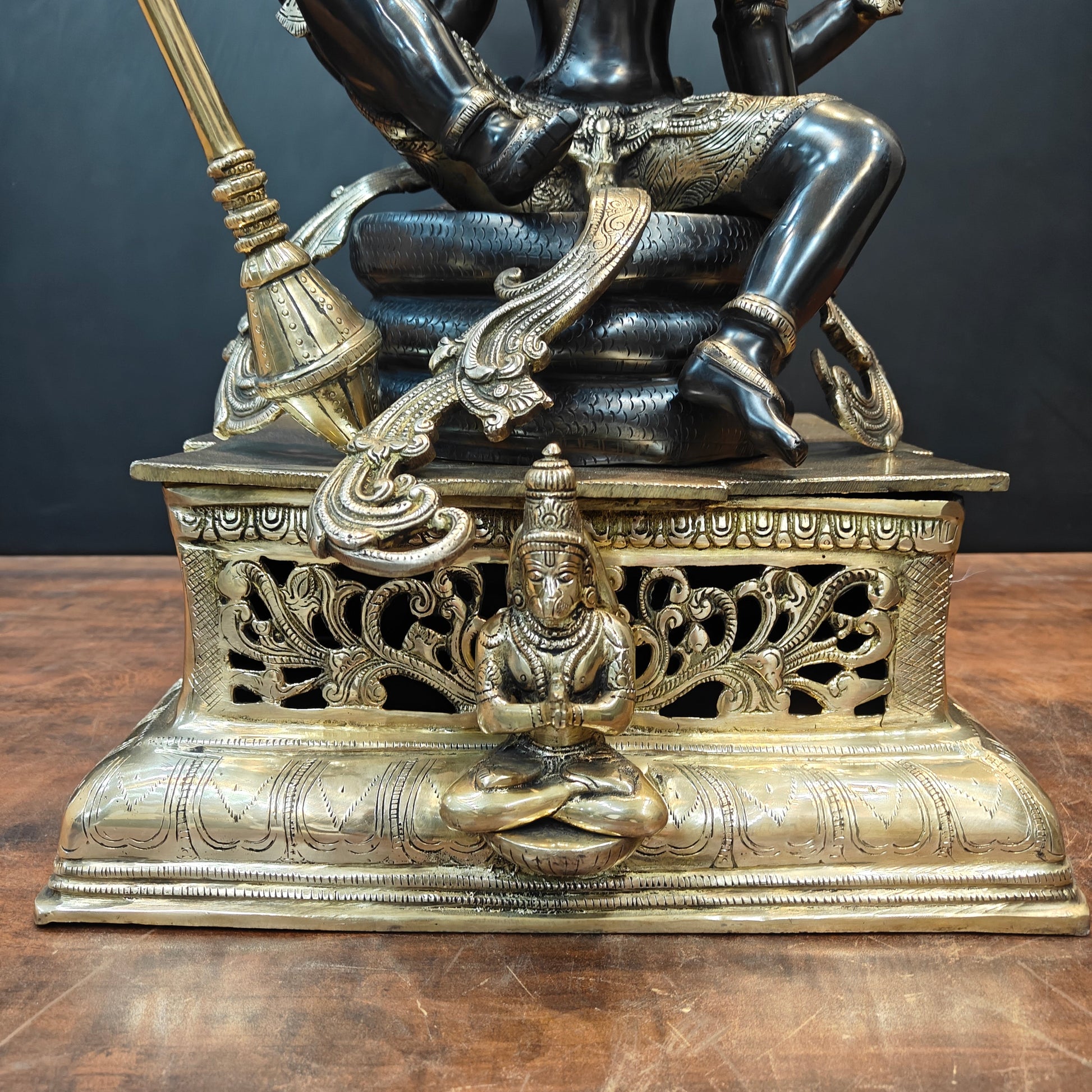 Brass Large Exclusive Vishnu Idol Black Patina Finish 2.5 Feet - Image 8