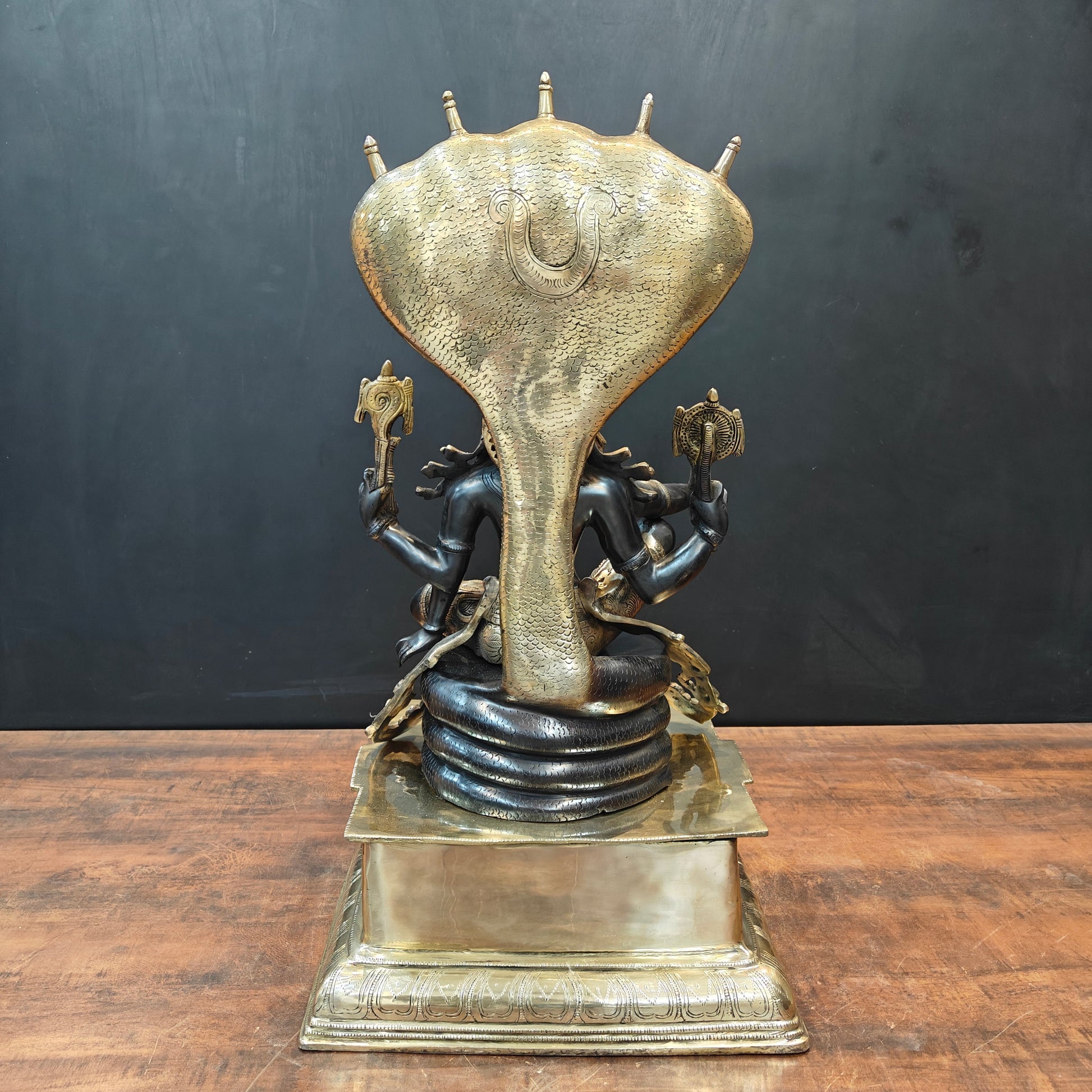 Brass Large Exclusive Vishnu Idol Black Patina Finish 2.5 Feet - Image 9