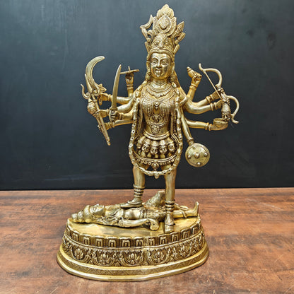 Brass Goddess Kali Mata Idol With Ten Arms 27 Inch by vendor-unknown - Hindu Gods (View 3)