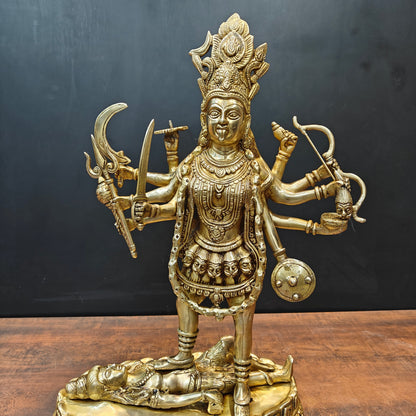 Brass Goddess Kali Mata Idol With Ten Arms 27 Inch by vendor-unknown - Hindu Gods (View 4)