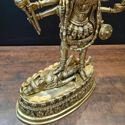 Brass Goddess Kali Mata Idol With Ten Arms 27 Inch by vendor-unknown - Hindu Gods (View 8)