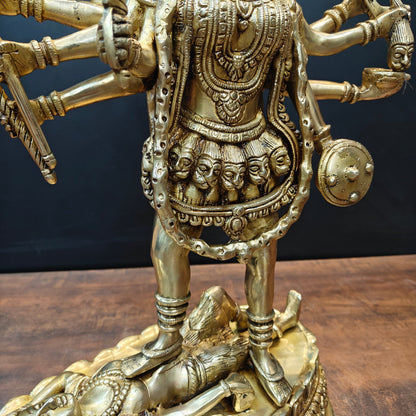 Brass Goddess Kali Mata Idol With Ten Arms 27 Inch by vendor-unknown - Hindu Gods (View 9)