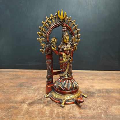 Brass Tirupati Balaji Venkateshvara Idol Orange Patina Finish 16 Inch by vendor-unknown - Hindu Gods (View 5)