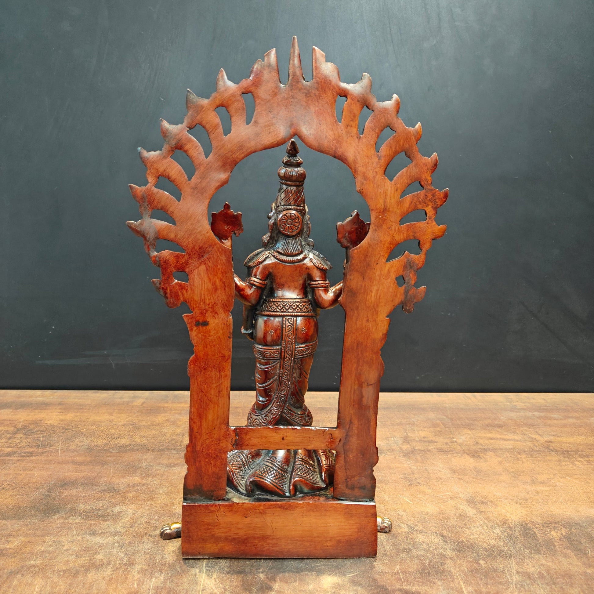 Brass Tirupati Balaji Venkateshvara Idol Orange Patina Finish 16 Inch - Image 8