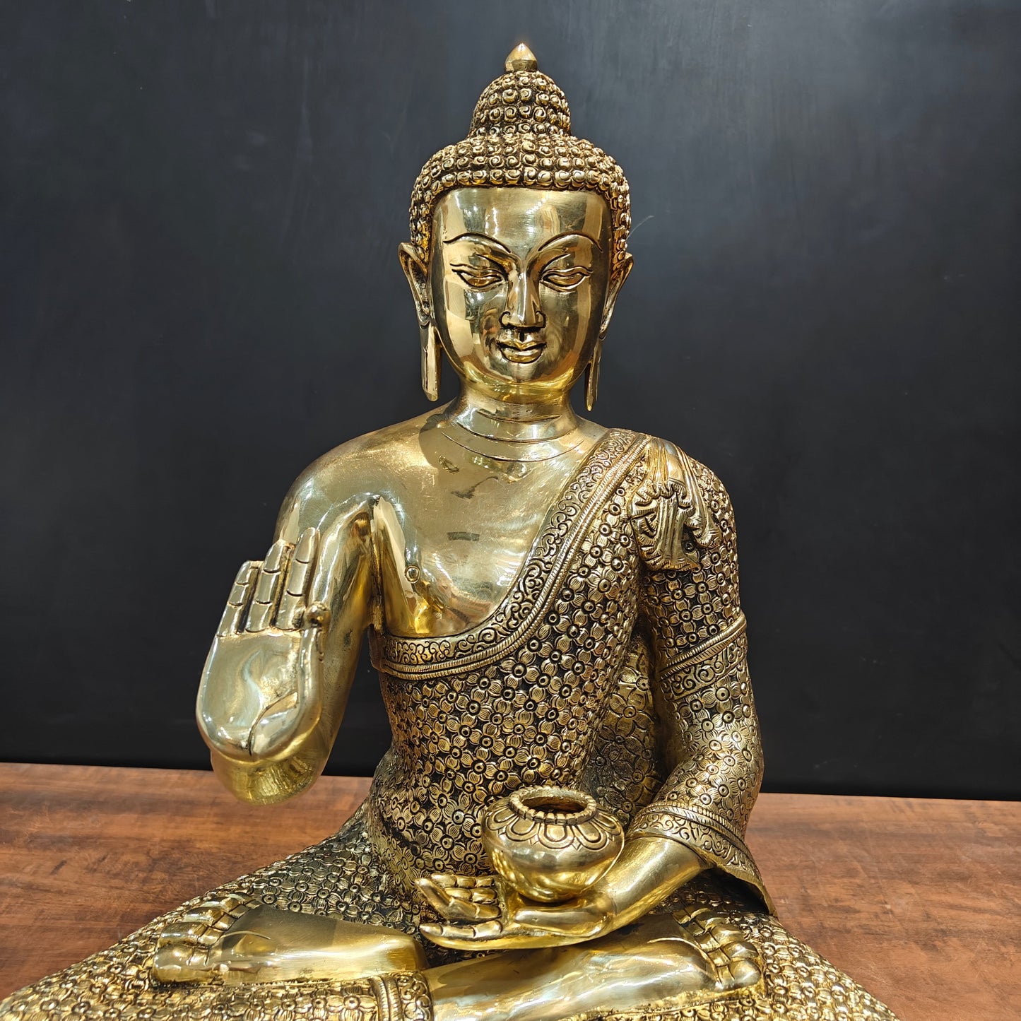 Brass Superfine Blessing Buddha Statue 2 Feet