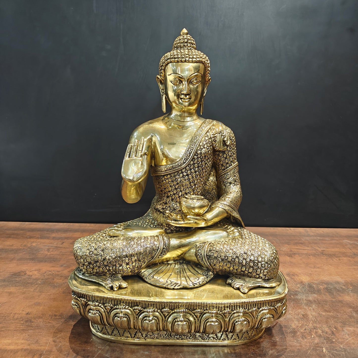 Brass Superfine Blessing Buddha Statue 2 Feet