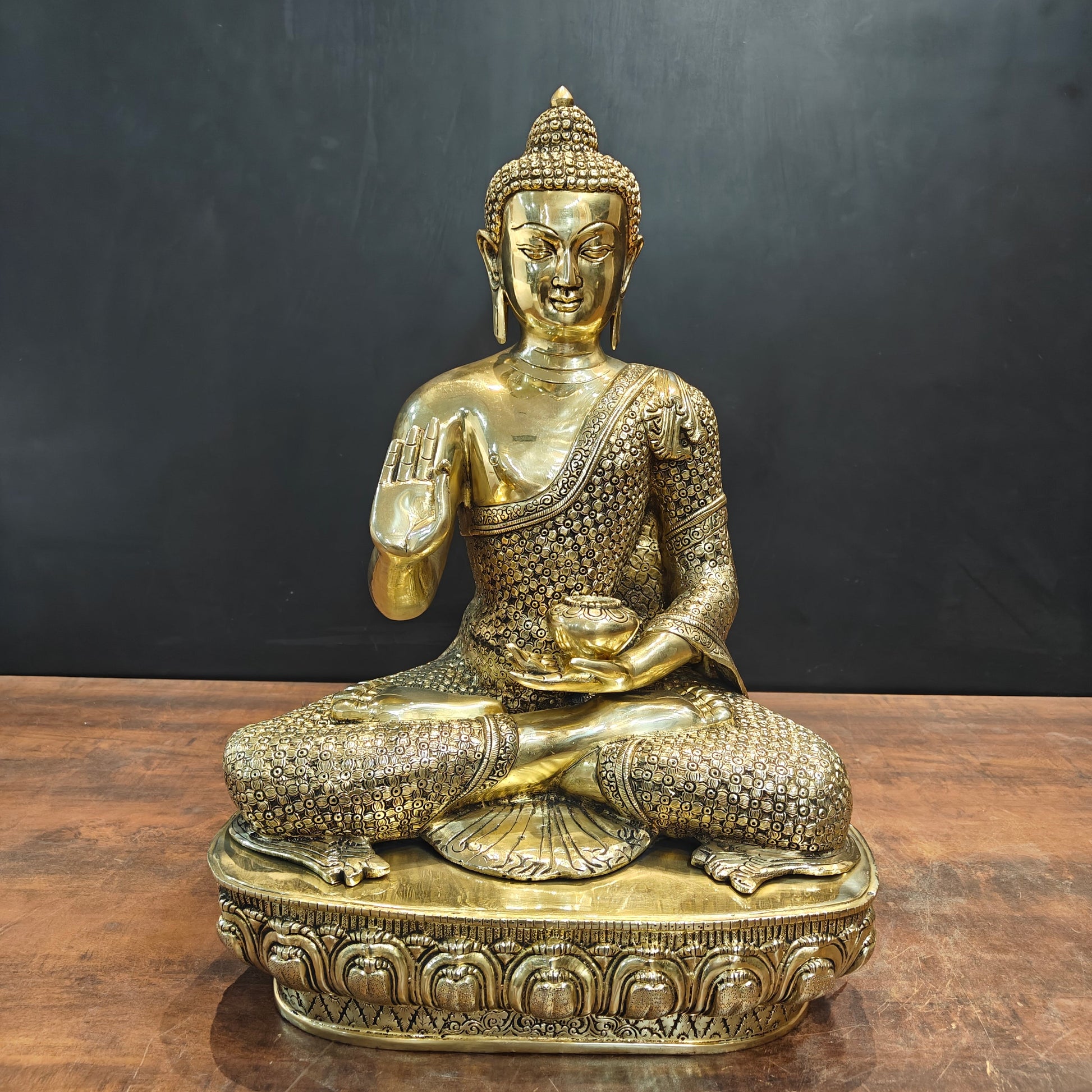 Brass Superfine Blessing Buddha Statue 2 Feet - Image 3
