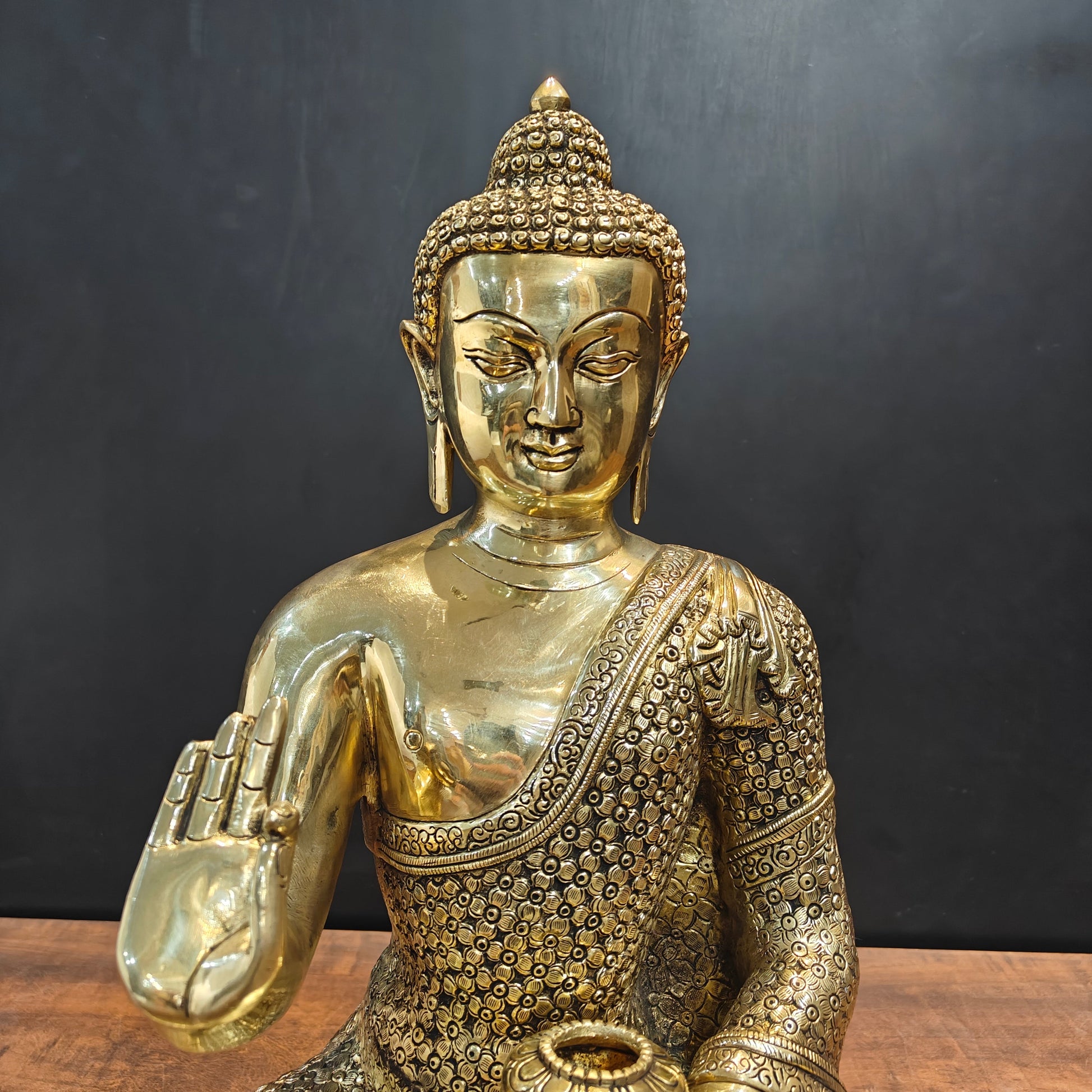 Brass Superfine Blessing Buddha Statue 2 Feet - Image 4