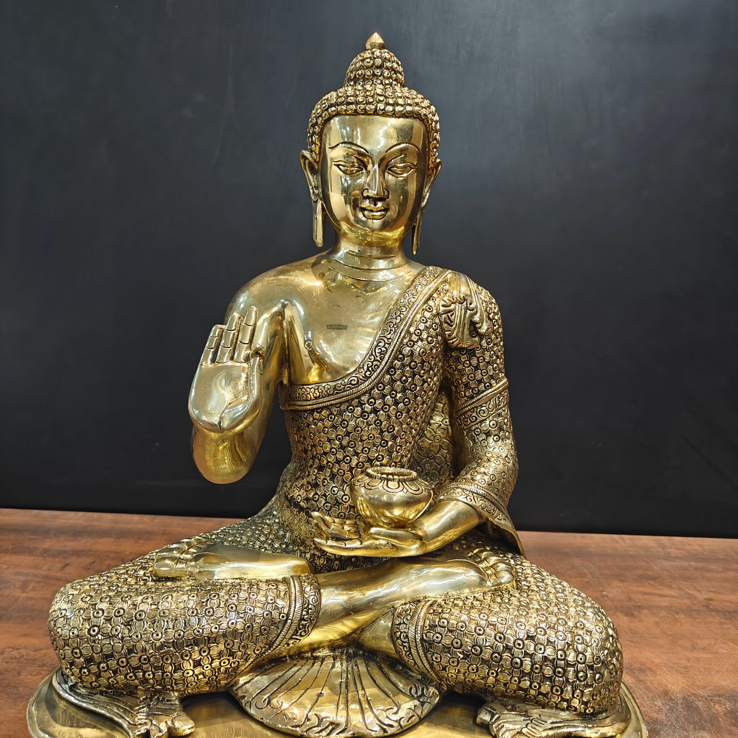 Brass Superfine Blessing Buddha Statue 2 Feet