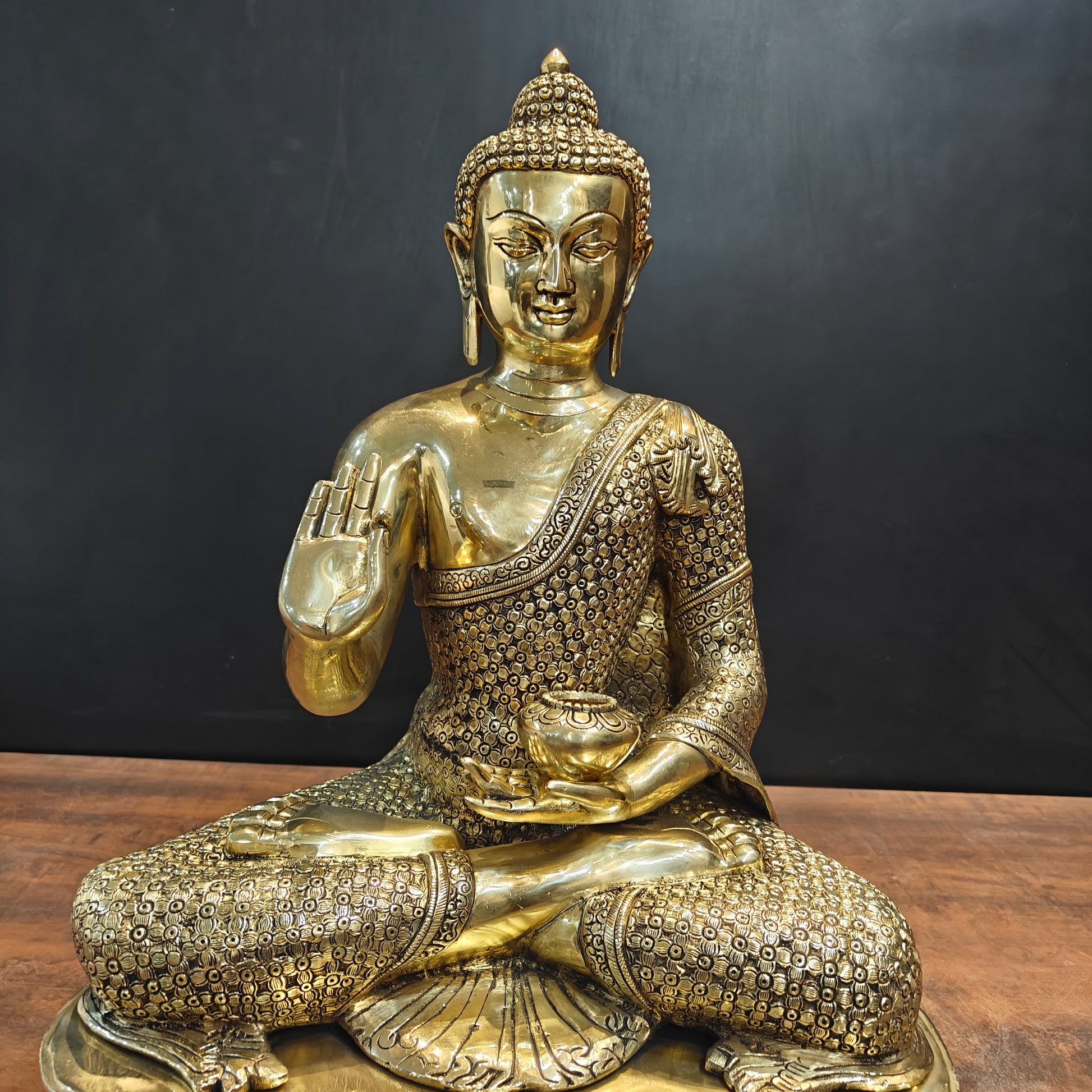 Brass Superfine Blessing Buddha Statue 2 Feet - Image 5