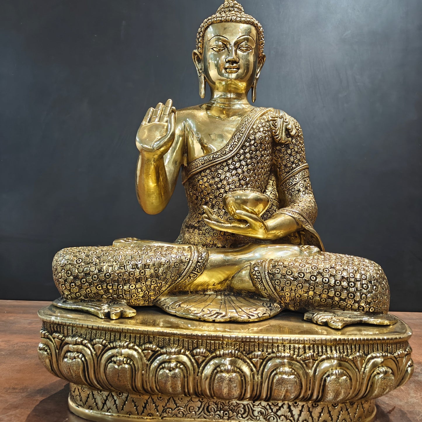 Brass Superfine Blessing Buddha Statue 2 Feet