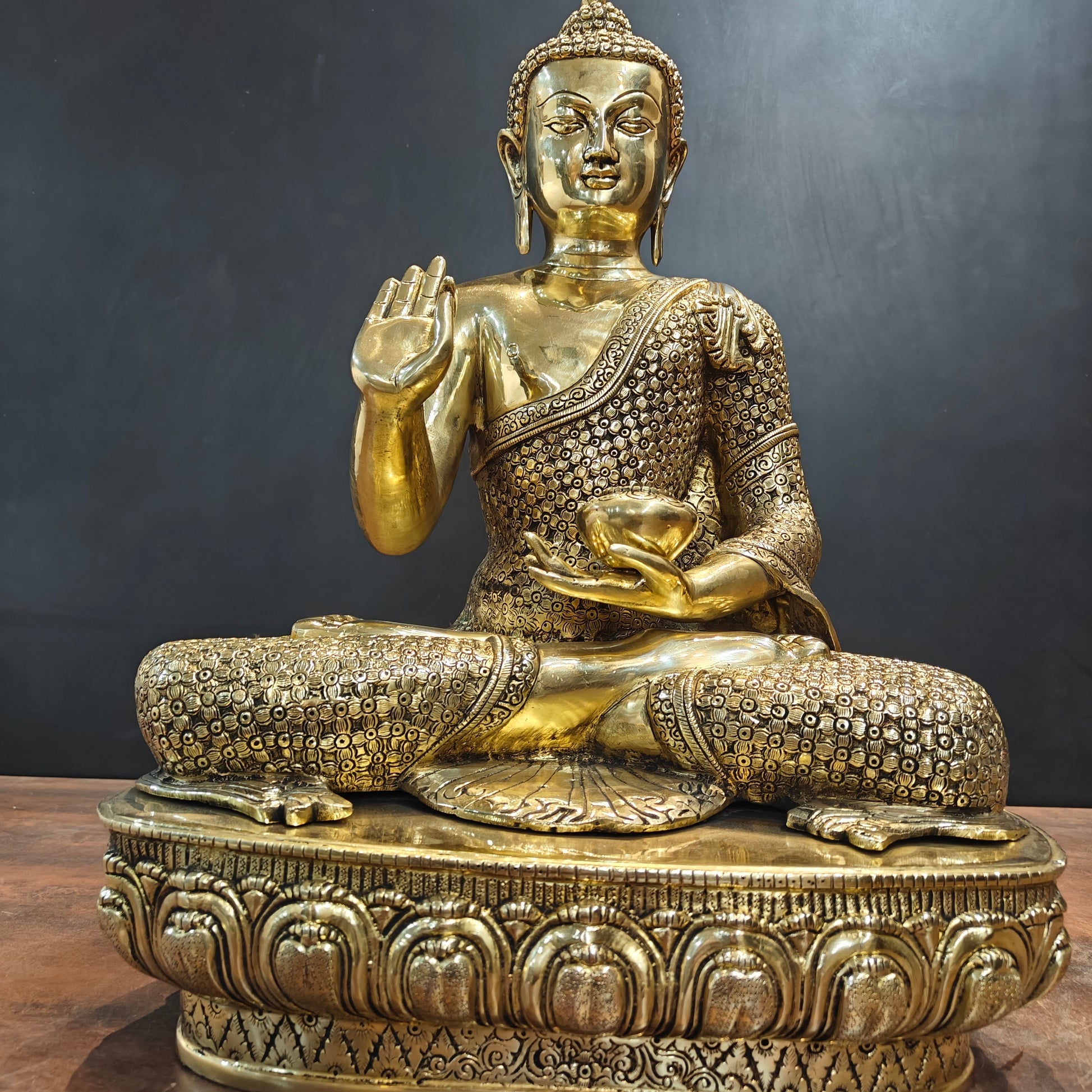 Brass Superfine Blessing Buddha Statue 2 Feet - Image 6