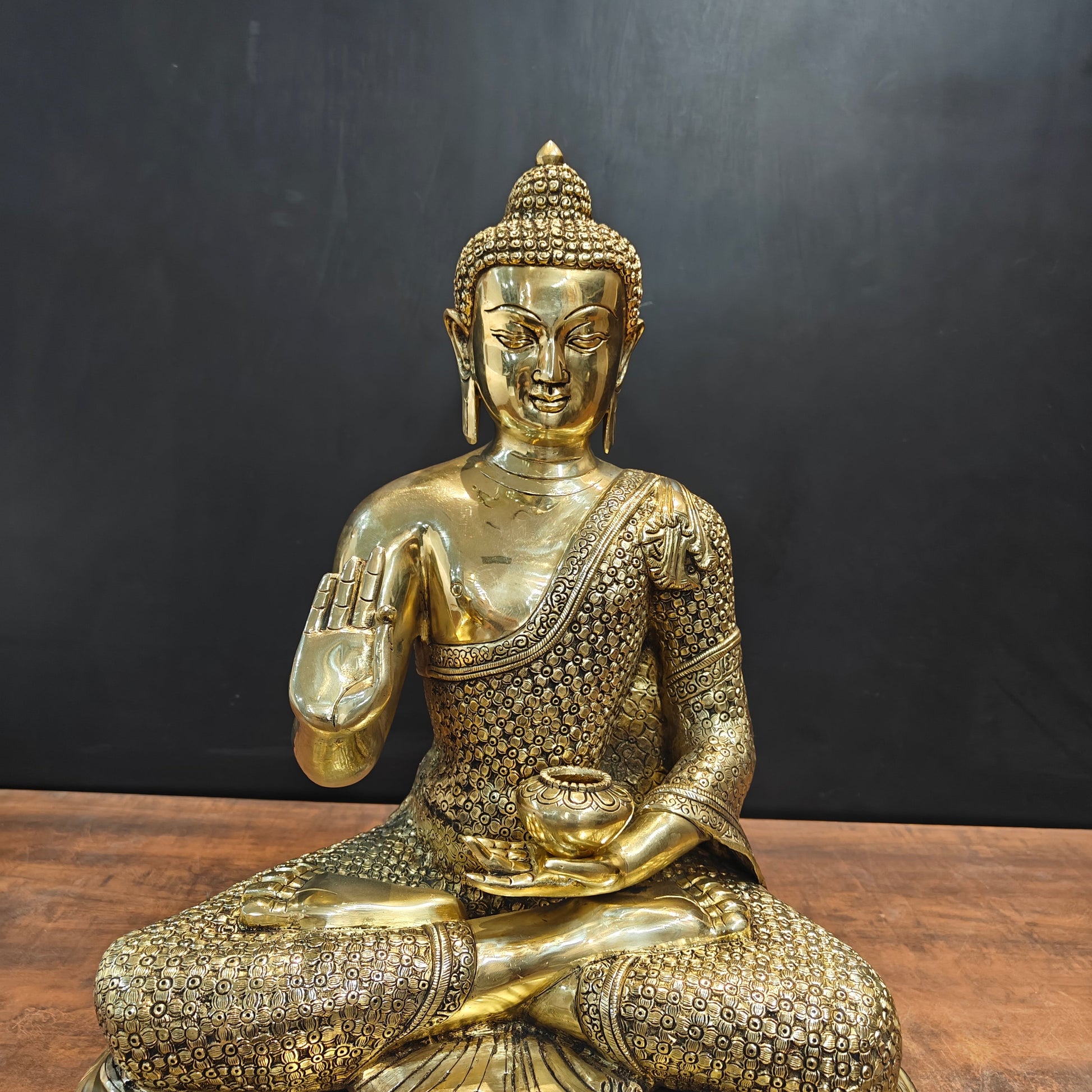 Brass Superfine Blessing Buddha Statue 2 Feet - Image 7