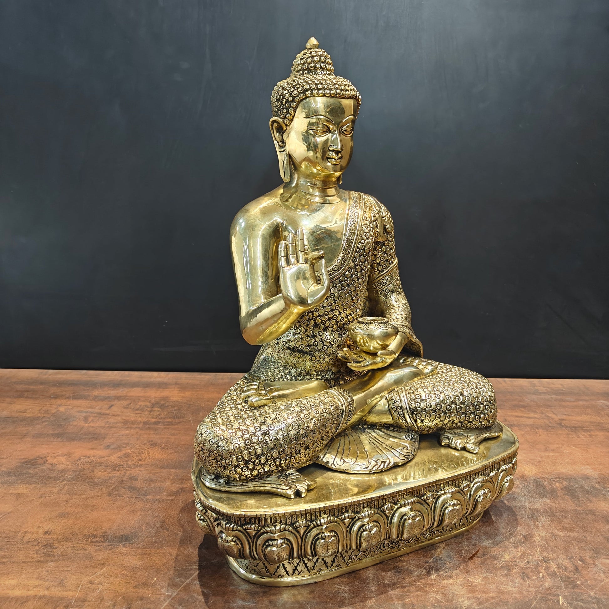 Brass Superfine Blessing Buddha Statue 2 Feet - Image 8