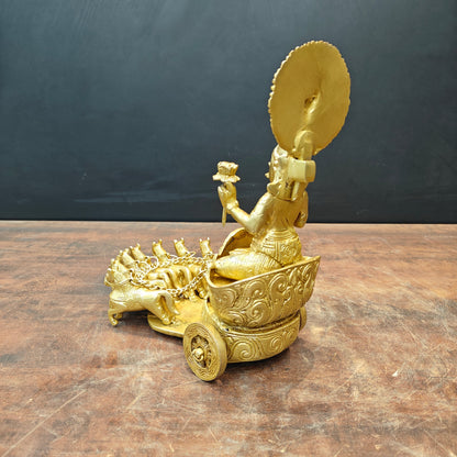 Brass Surya Rath With Seven Horses 12 Inch by vendor-unknown - Hindu Gods (View 7)