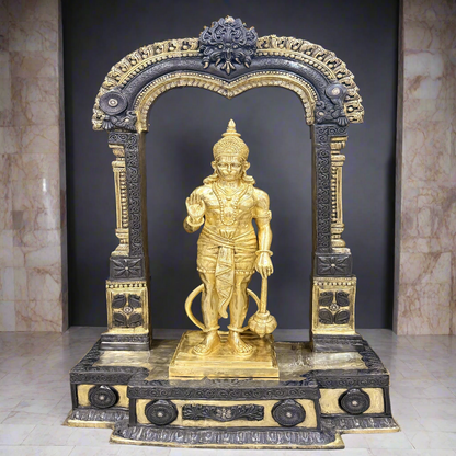 Brass Large Superfine Standing Hanuman Statue With Frame 5 Feet by vendor-unknown - Hindu Gods (View 2)