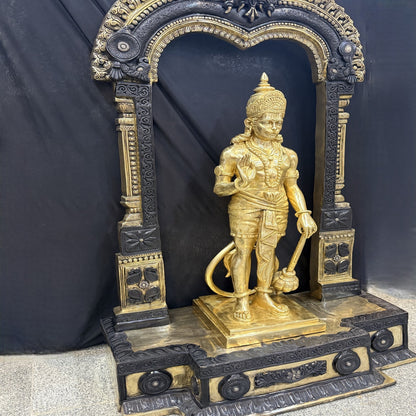 Brass Large Superfine Standing Hanuman Statue With Frame 5 Feet by vendor-unknown - Hindu Gods (View 9)