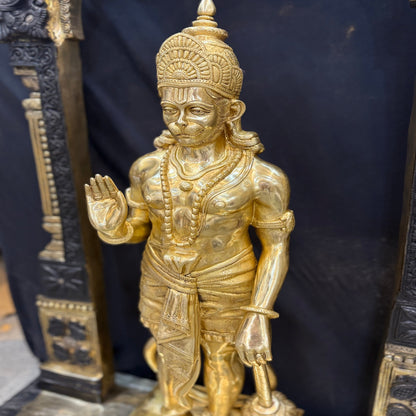 Brass Large Superfine Standing Hanuman Statue With Frame 5 Feet by vendor-unknown - Hindu Gods (View 10)