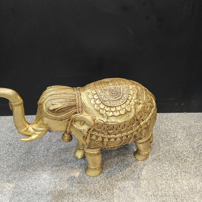 Brass Large Engraved Elephant Statue Figurine Showpiece Decor 3 Feet by vendor-unknown - Decor (View 4)