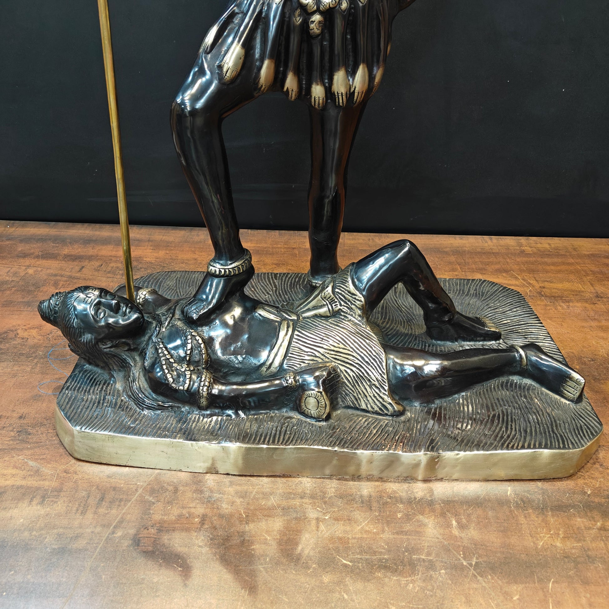 Brass Divine Goddess Universal Mother Kali Statue Black Patina Finish 3 Feet - Image 8