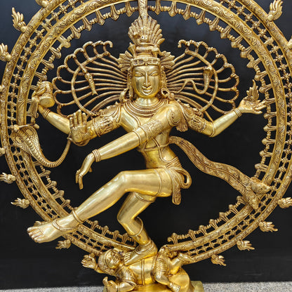 Brass Nataraja Statue as Dancing Shiva Golden Finish 4 Feet by vendor-unknown - Hindu Gods (View 2)