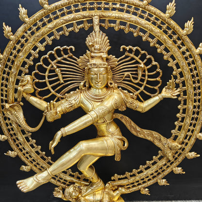 Brass Nataraja Statue as Dancing Shiva Golden Finish 4 Feet by vendor-unknown - Hindu Gods (View 4)
