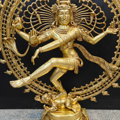 Brass Nataraja Statue as Dancing Shiva Golden Finish 4 Feet by vendor-unknown - Hindu Gods (View 8)