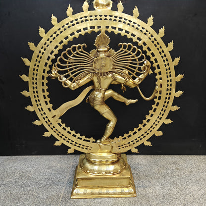 Brass Nataraja Statue as Dancing Shiva Golden Finish 4 Feet by vendor-unknown - Hindu Gods (View 10)