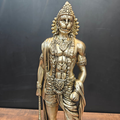 Brass Finely Crafted Standing Hanuman Statue 2 Feet by vendor-unknown - Hindu Gods (View 4)