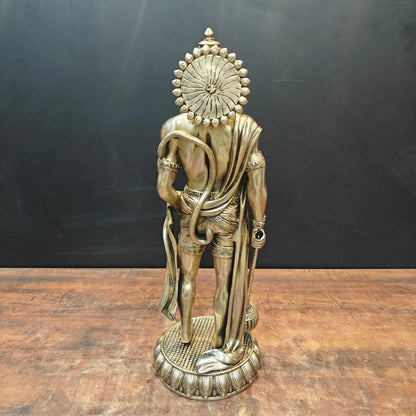 Brass Finely Crafted Standing Hanuman Statue 2 Feet by vendor-unknown - Hindu Gods (View 8)
