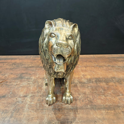 Brass Lion Statue Sculpture Antique Finish Decor Showpiece 17 Inch by vendor-unknown - Decor (View 4)