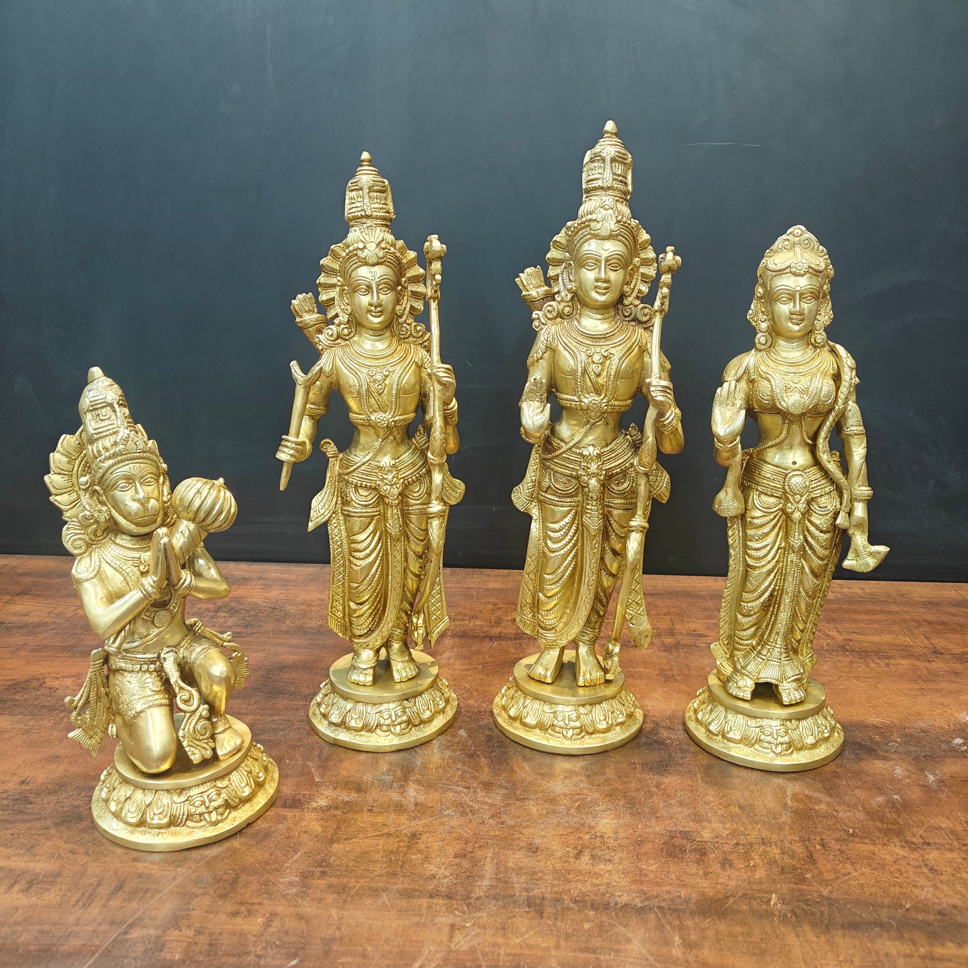 Brass Exquisite Lord Rama Darbar Idols Set 20 Inches - Image 3