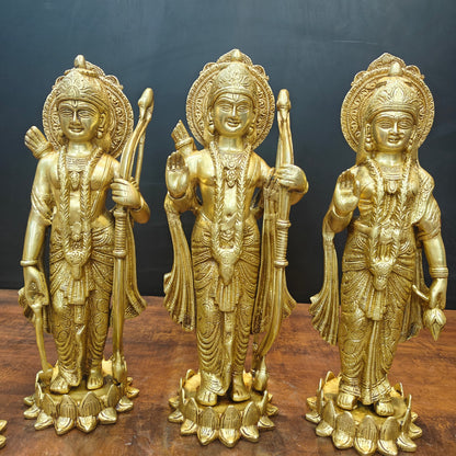 Brass Large Rama Darbar Idols For Home Temple Decor 1.5 Feet by vendor-unknown - Hindu Gods (View 2)