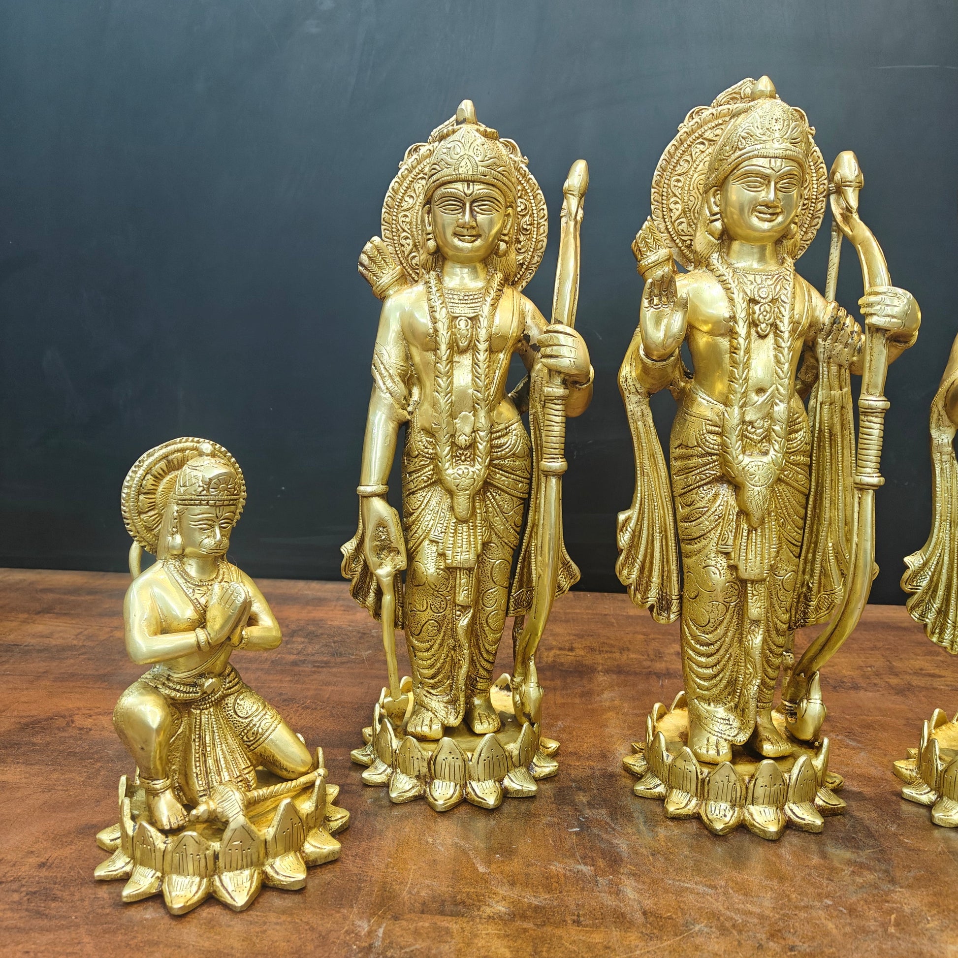 Brass Large Rama Darbar Idols For Home Temple Decor 1.5 Feet - Image 4