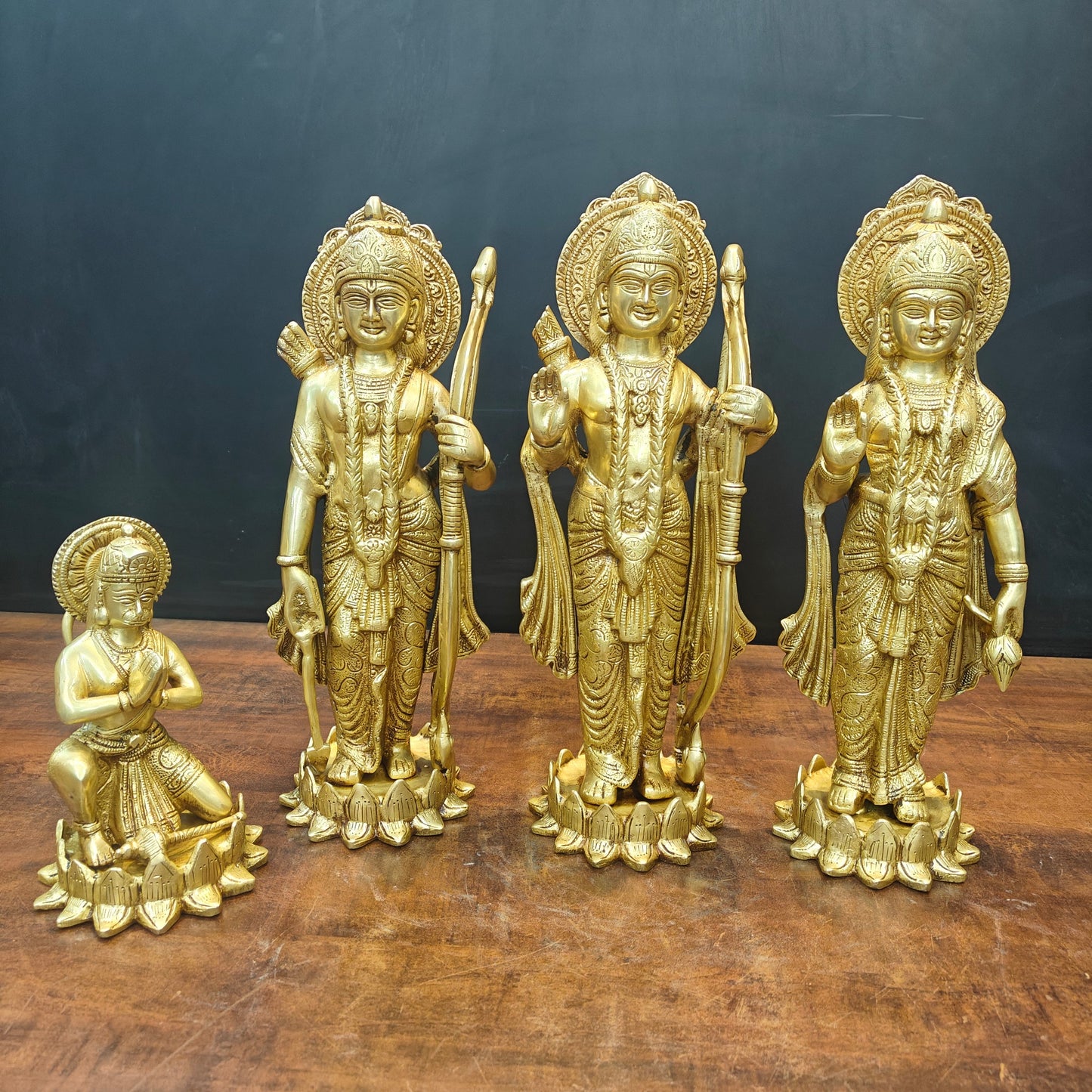 Brass Large Rama Darbar Idols For Home Temple Decor 1.5 Feet
