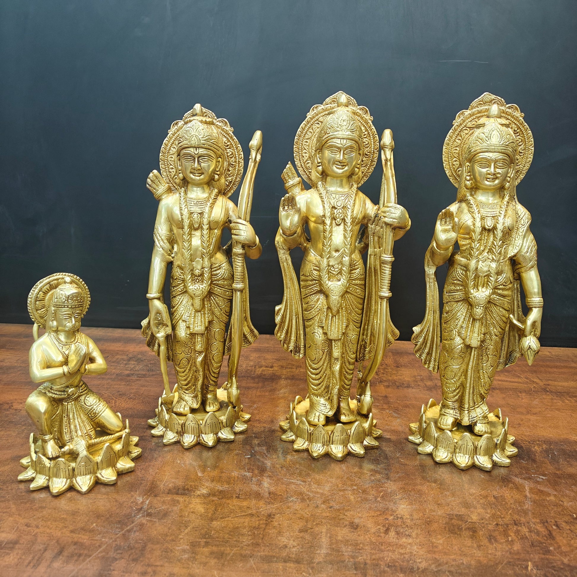 Brass Large Rama Darbar Idols For Home Temple Decor 1.5 Feet - Image 5