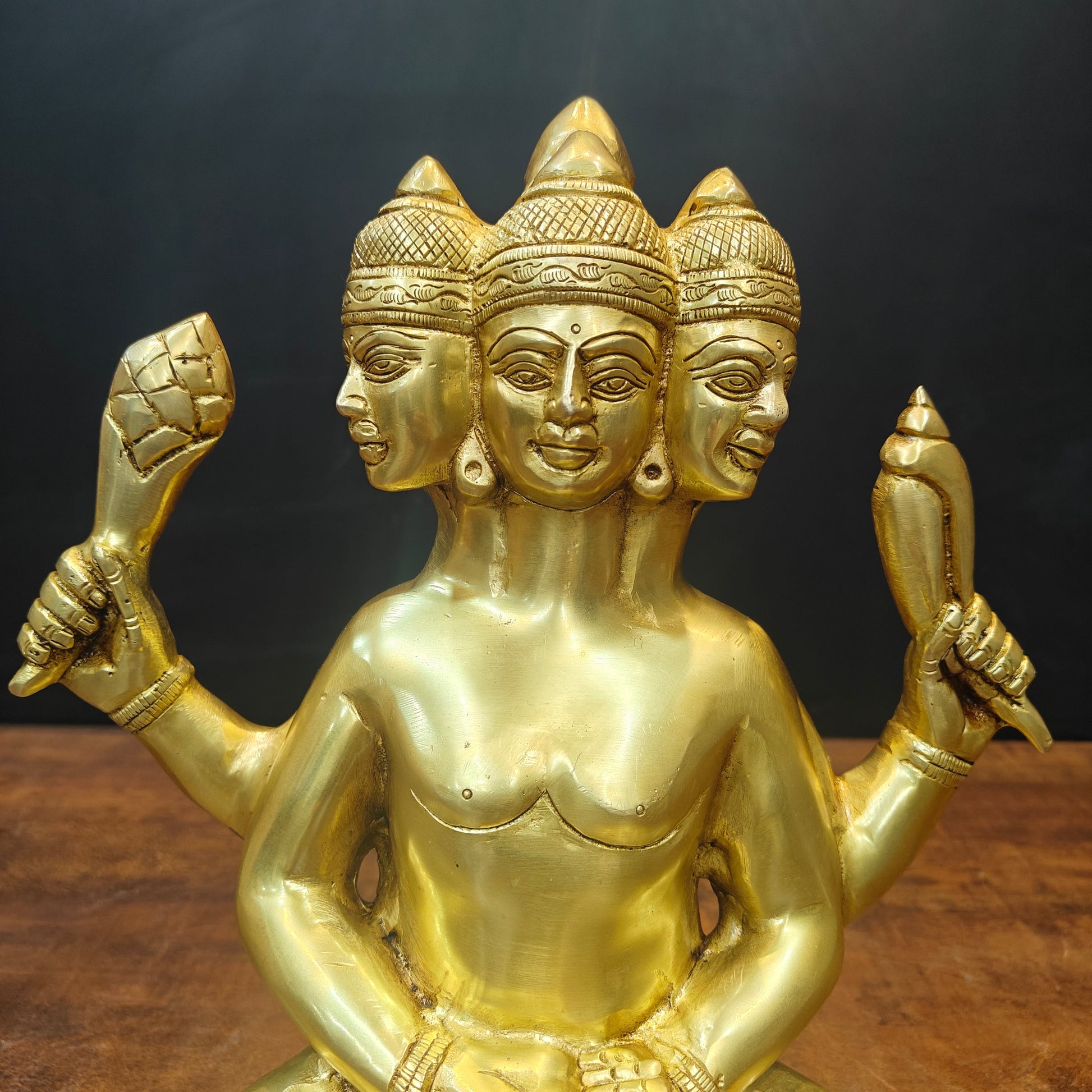 Brass Shanmukha Statue With Six Head 8 Inch - Image 2