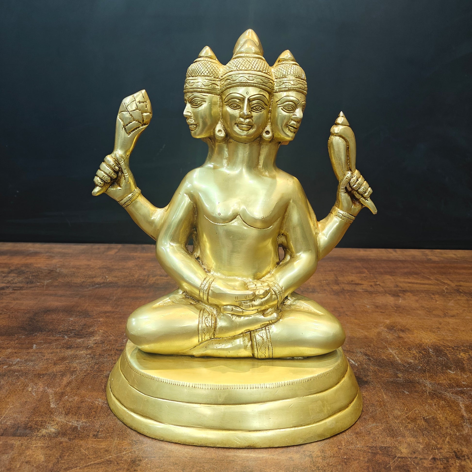 Brass Shanmukha Statue With Six Head 8 Inch - Image 3