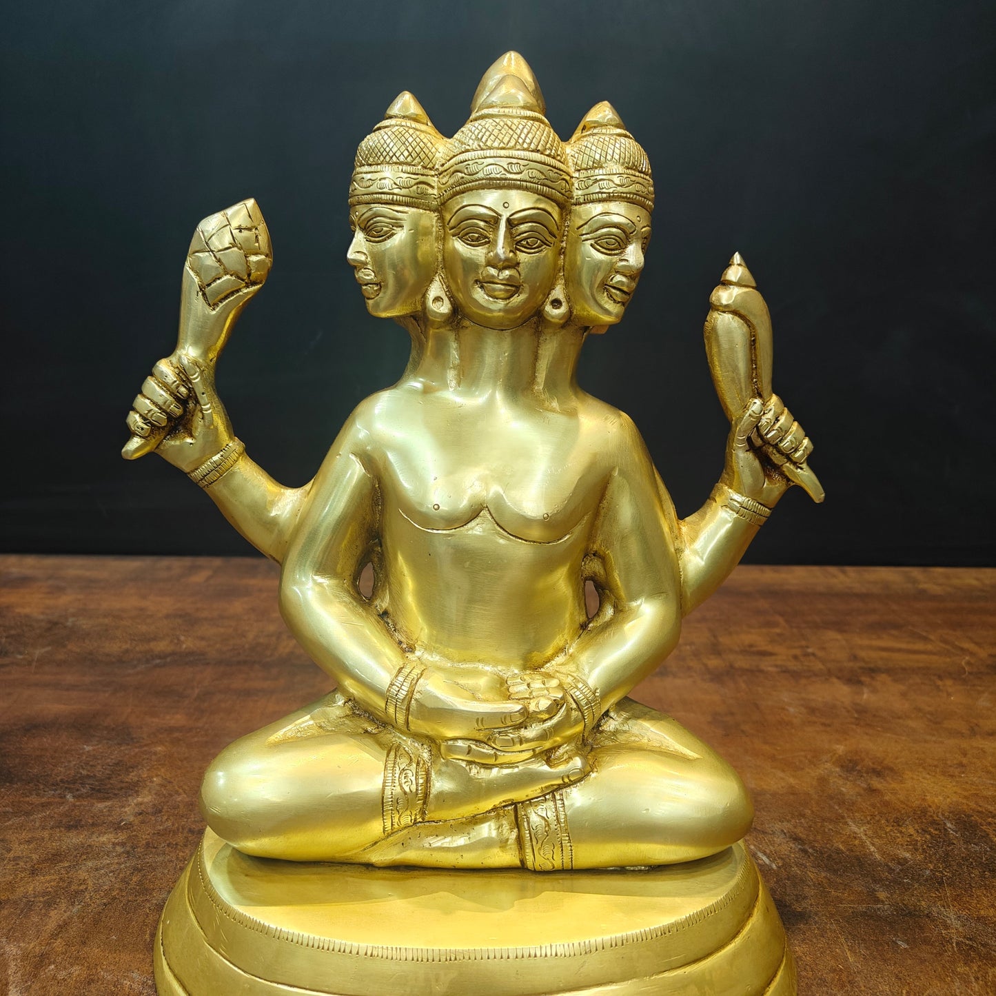 Brass Shanmukha Statue With Six Head 8 Inch