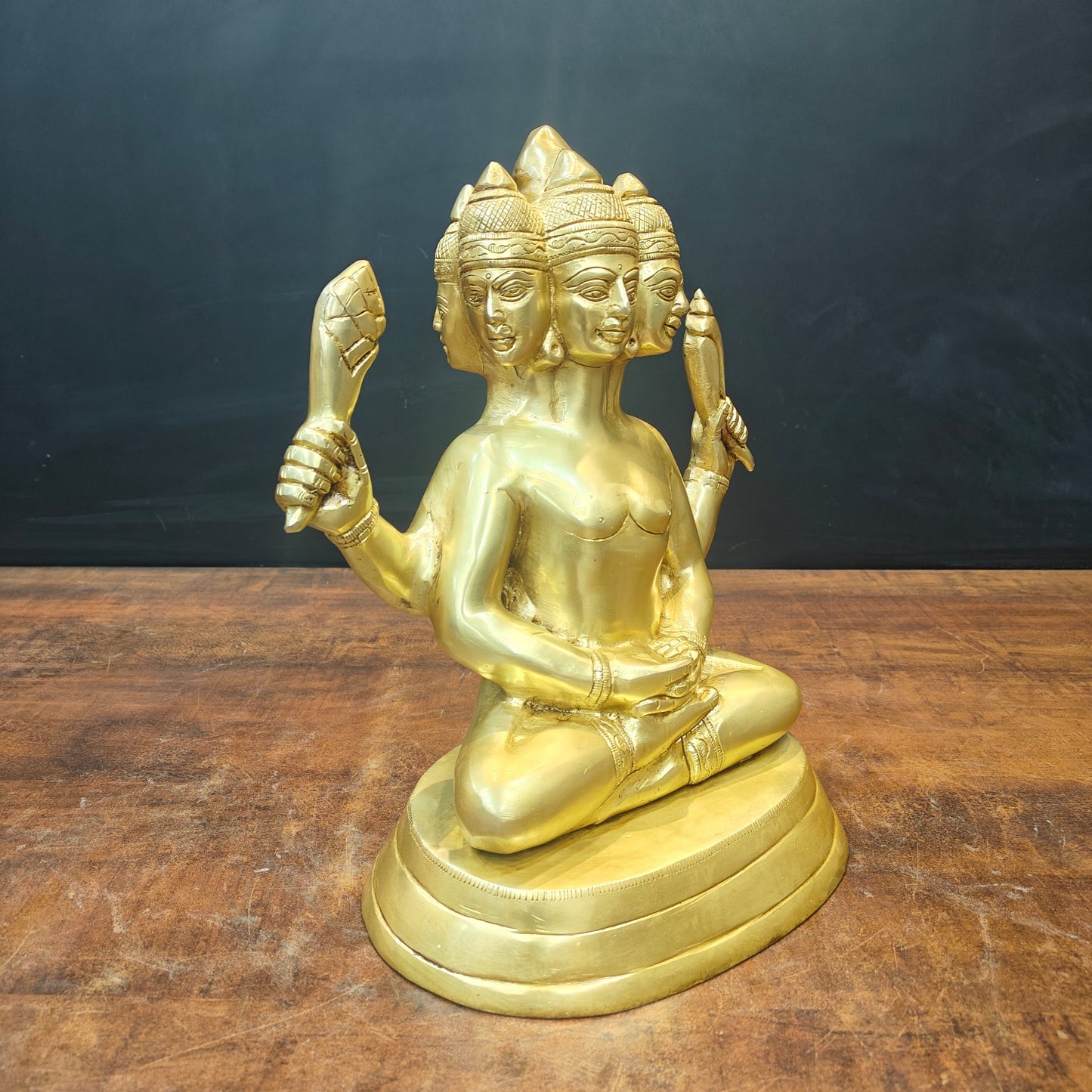 Brass Shanmukha Statue With Six Head 8 Inch