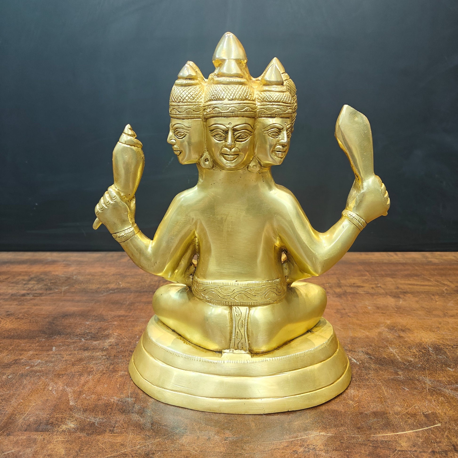 Brass Shanmukha Statue With Six Head 8 Inch - Image 6