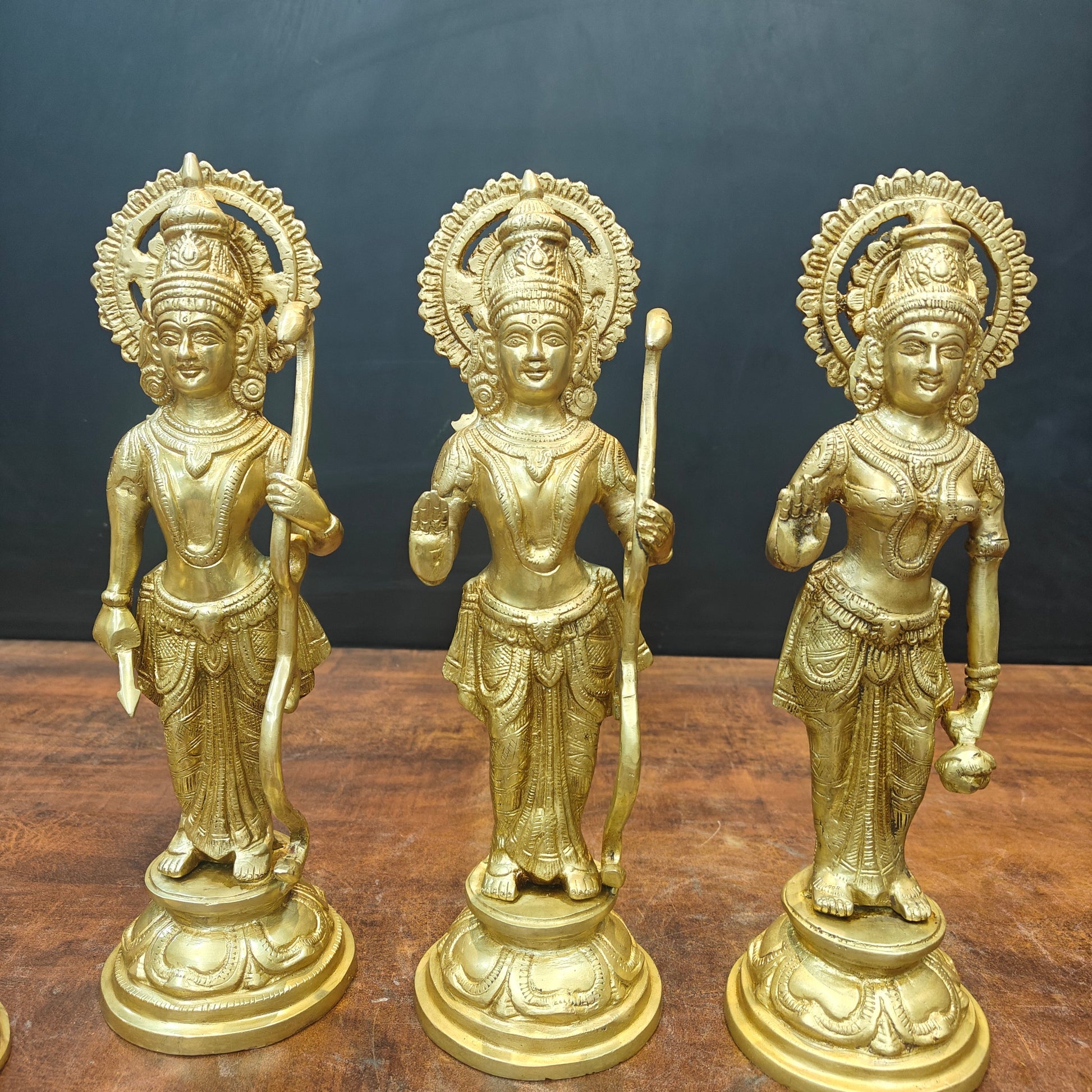 Brass Rama Darbar Statue For Home Temple Decor Set 1 Feet - Image 2